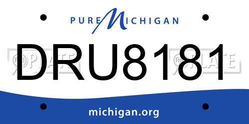 DRU8181 Michigan License Plate