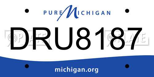 DRU8187 Michigan License Plate
