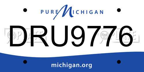 DRU9776 Michigan License Plate