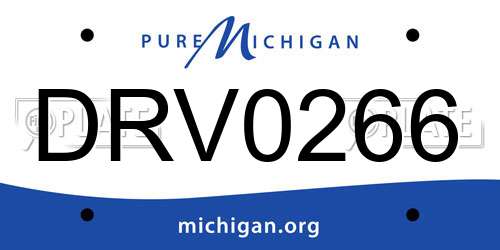 DRV0266 Michigan License Plate