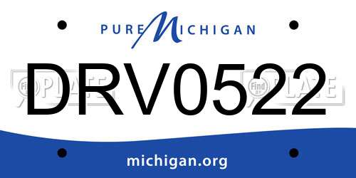DRV0522 Michigan License Plate