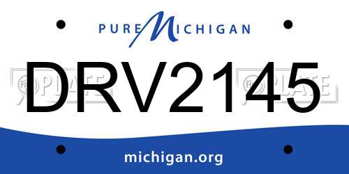 DRV2145 Michigan License Plate
