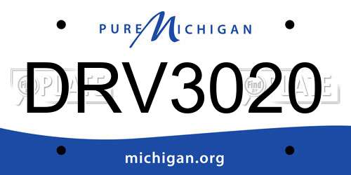 DRV3020 Michigan License Plate