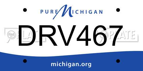 DRV467 Michigan License Plate