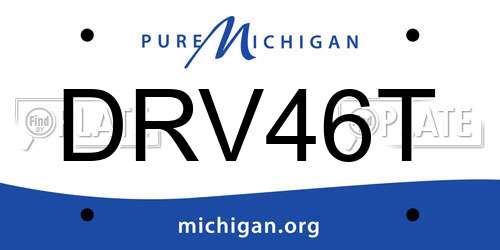 DRV46T Michigan License Plate
