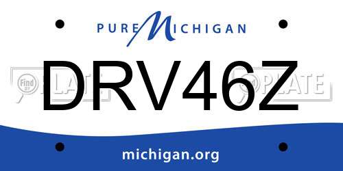DRV46Z Michigan License Plate