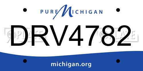 DRV4782 Michigan License Plate