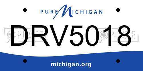 DRV5018 Michigan License Plate