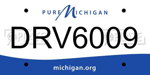 DRV6009 Michigan License Plate