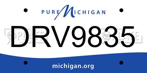 DRV9835 Michigan License Plate