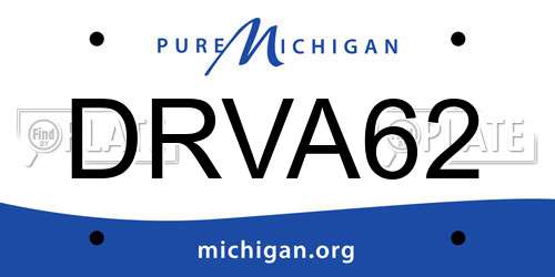 DRVA62 Michigan License Plate