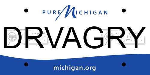DRVAGRY Michigan License Plate