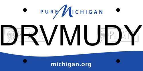 DRVMUDY Michigan License Plate
