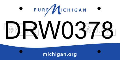DRW0378 Michigan License Plate