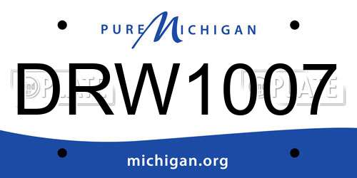DRW1007 Michigan License Plate