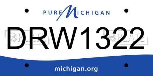 DRW1322 Michigan License Plate