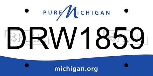 DRW1859 Michigan License Plate