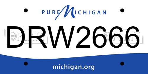 DRW2666 Michigan License Plate