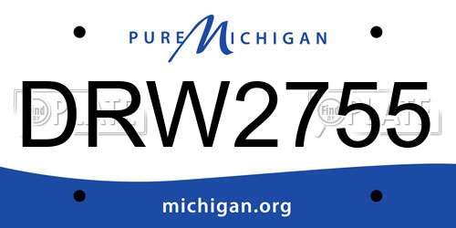 DRW2755 Michigan License Plate