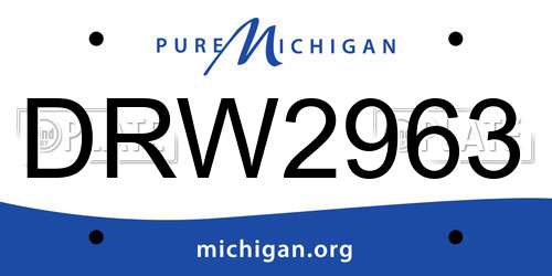 DRW2963 Michigan License Plate