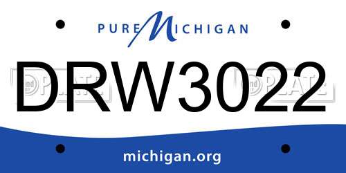 DRW3022 Michigan License Plate