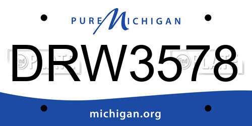 DRW3578 Michigan License Plate