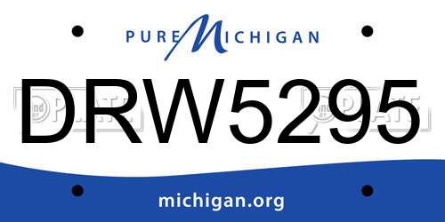 DRW5295 Michigan License Plate