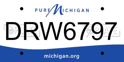 DRW6797 Michigan License Plate