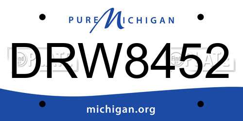 DRW8452 Michigan License Plate