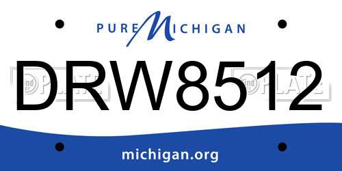 DRW8512 Michigan License Plate