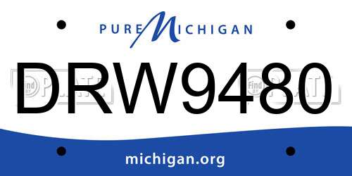 DRW9480 Michigan License Plate