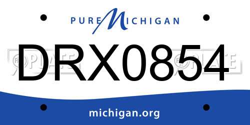 DRX0854 Michigan License Plate