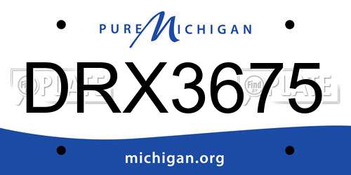 DRX3675 Michigan License Plate