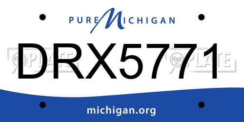 DRX5771 Michigan License Plate