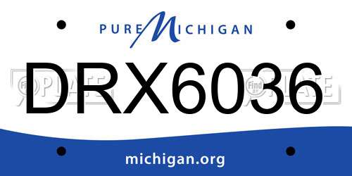 DRX6036 Michigan License Plate