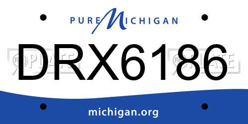 DRX6186 Michigan License Plate