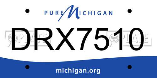 DRX7510 Michigan License Plate