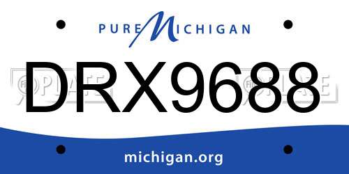 DRX9688 Michigan License Plate