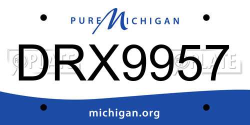 DRX9957 Michigan License Plate
