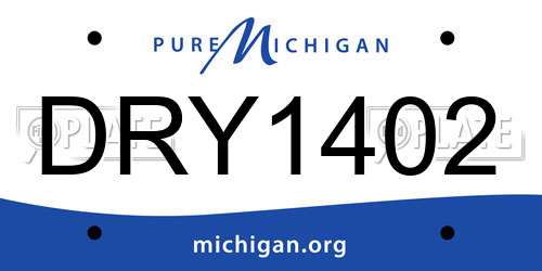 DRY1402 Michigan License Plate
