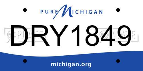 DRY1849 Michigan License Plate
