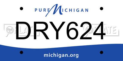 DRY624 Michigan License Plate