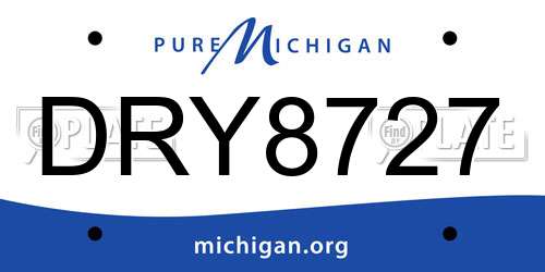 DRY8727 Michigan License Plate