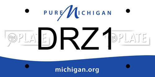 DRZ1 Michigan License Plate