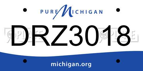 DRZ3018 Michigan License Plate