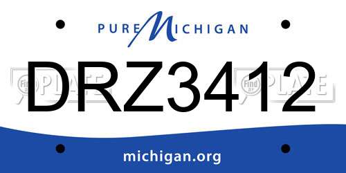 DRZ3412 Michigan License Plate