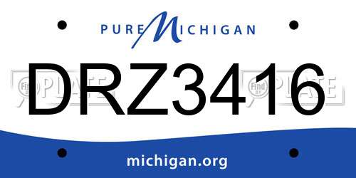 DRZ3416 Michigan License Plate