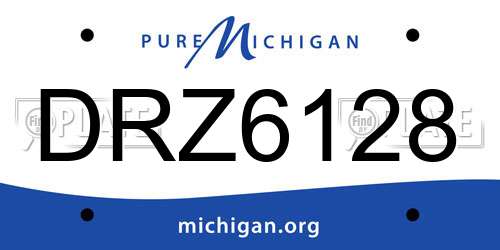 DRZ6128 Michigan License Plate