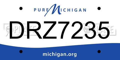 DRZ7235 Michigan License Plate