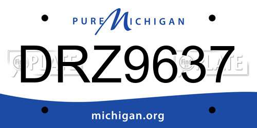 DRZ9637 Michigan License Plate